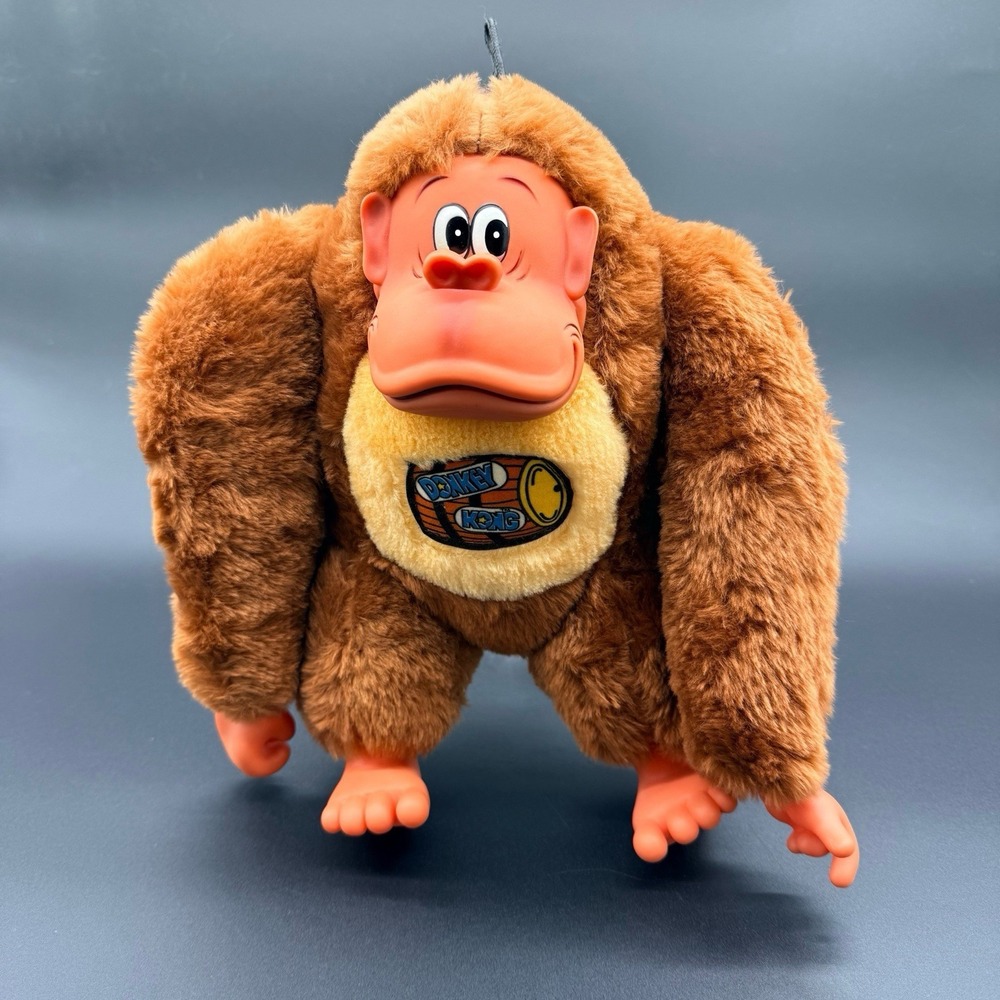Vintage 1982 Nintendo Donkey Kong Etone Bean Bag Plush 12" Stuffed Animal